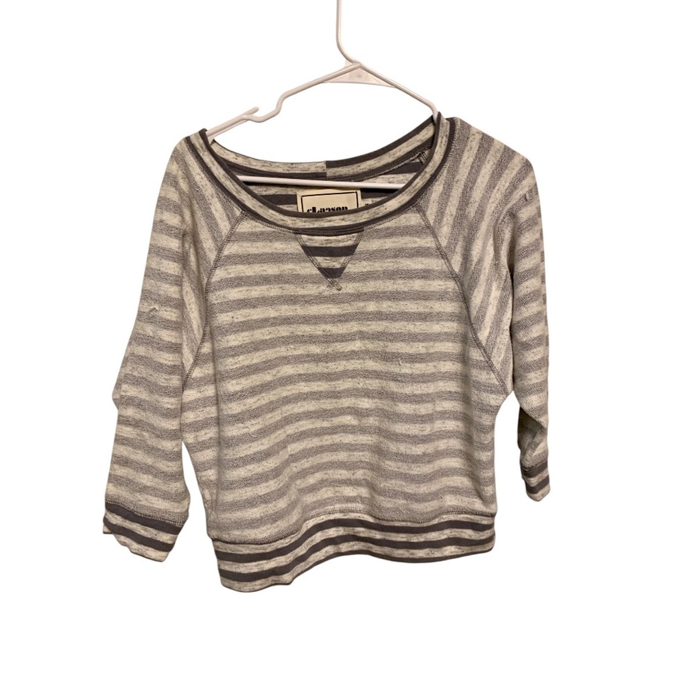 Woman’s Gray Claeson California Striped Long Sleeve Top